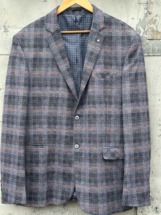 Чоловічий піджак Amatо, 54р, cиній у клітинку