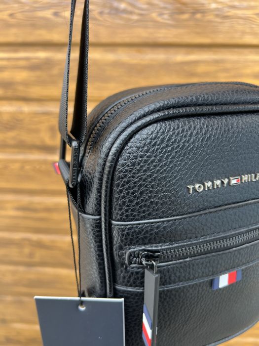 Чоловіча сумка Tommy Hilfiger чорна через плече | стильна месенджер | нова