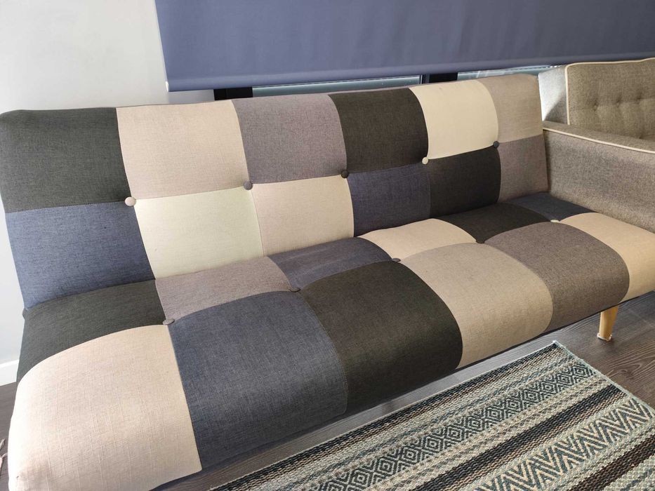 Conjunto sala de estar e jantar | Mesa e Sofás-cama