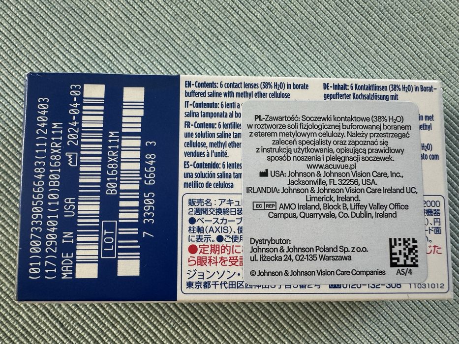 Soczewki ACUVUE OASYS for Astigmatism with Hydraclear Plus - Moc  -3