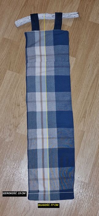 Dżinsowy organizer na drobiazgi 77 cm upcykling handmade