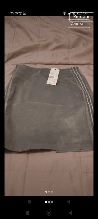 Szara, krótka spódniczka S