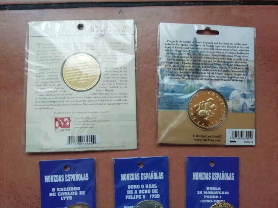 Moedas Diversas - EUA, R. Checa, França, Espanha, Hungria e UK