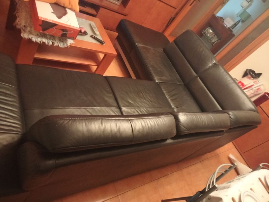 Sofás cama em pele preto