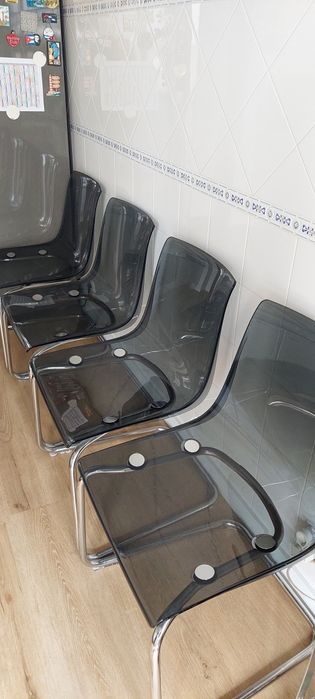 Conjunto 4 cadeiras cinzentas de  cozinha