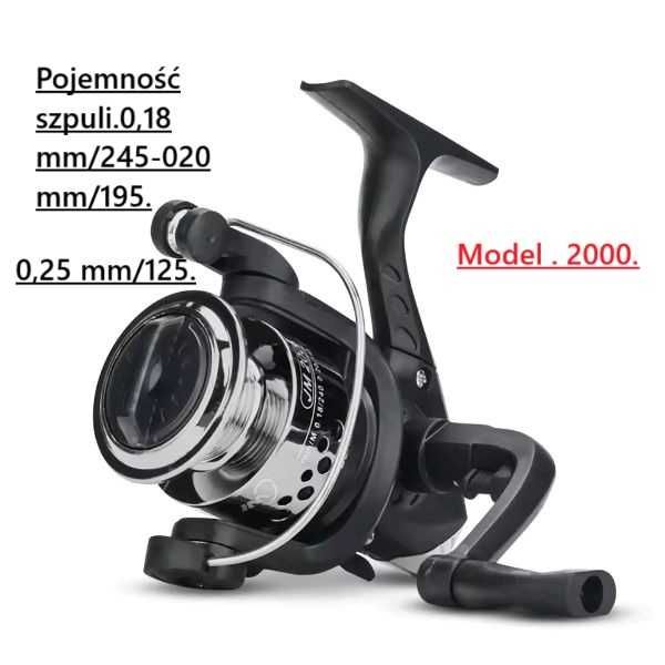 Kołowrotek wędkarski szpulowy . Model 2000. -dwa kolory.