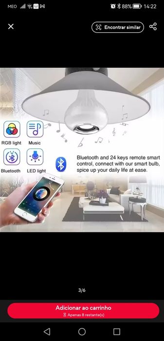 Lâmpada rgb com coluna musica