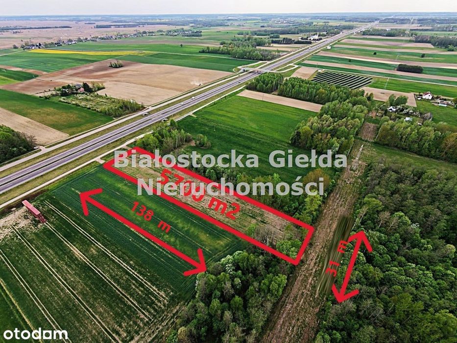 Działka Inwestycyjna 5600 m2 przy S8