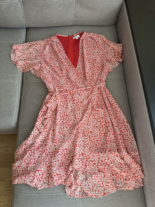 Червоне шифонове жіноче плаття, розмір 14