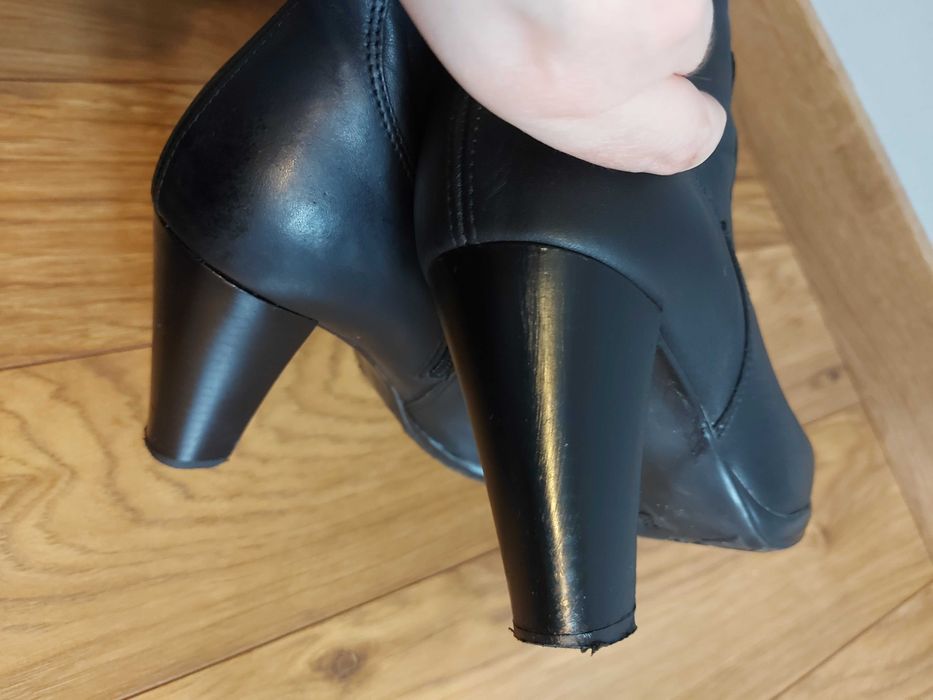 Lasocki kozaki eleganckie zgrabne obcas 38 skórzane