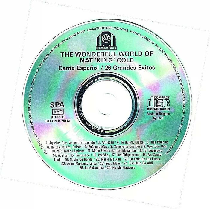 Nat 'King' Cole - The Wonderful World  Canta Espanol - CD