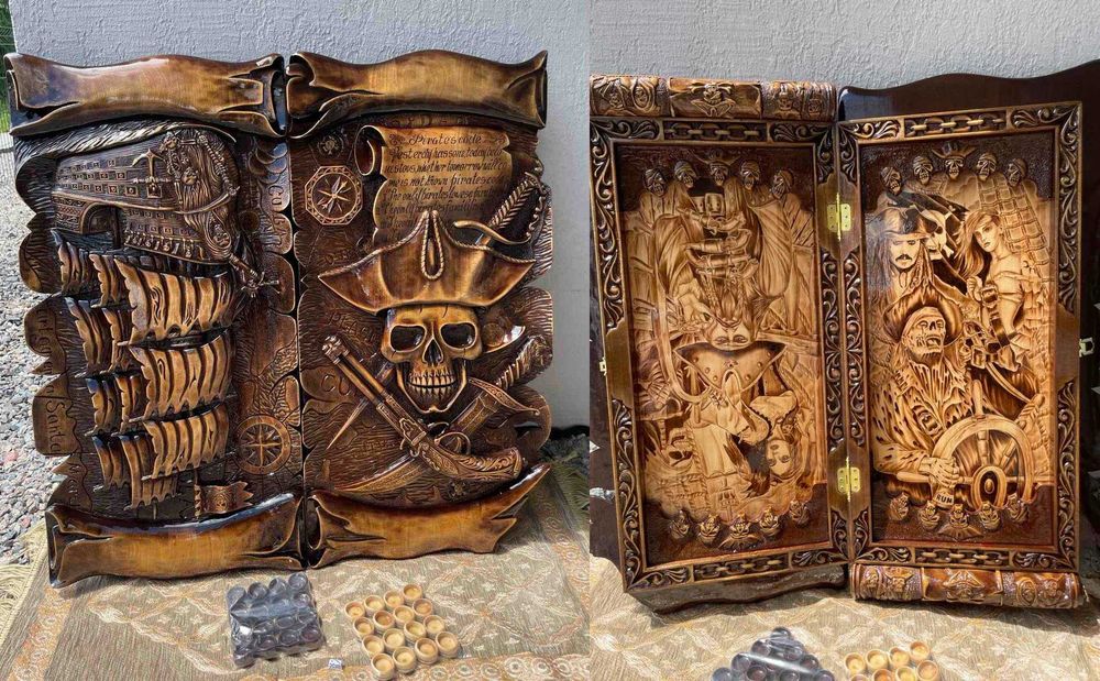 Нарди шахи 3в1 ручної роботи від виробника