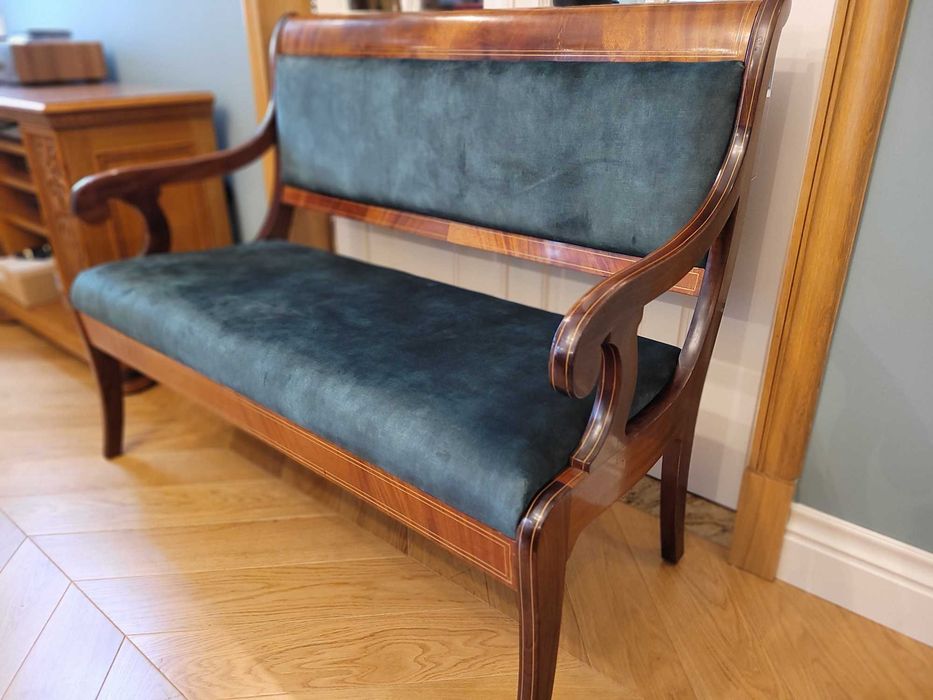 2 osobowa sofa/kanapa Biedermeier, fabryka mebli artystycznych HENRYKÓW