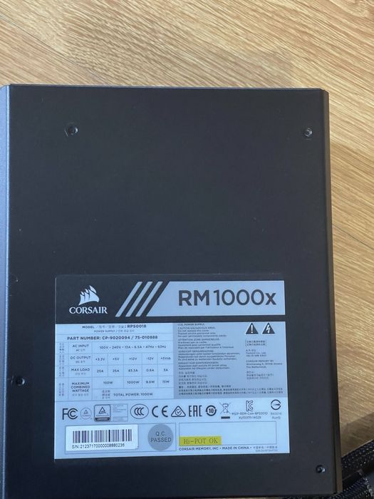 Блок питания Korsair RM 1000x
