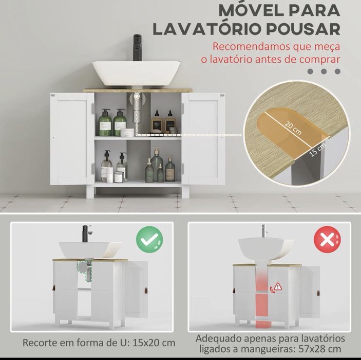 Móvel para lavatório de pousar (novo na caixa)