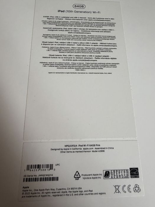 iPad 10 gen Pink 64gb WiFi Idealny