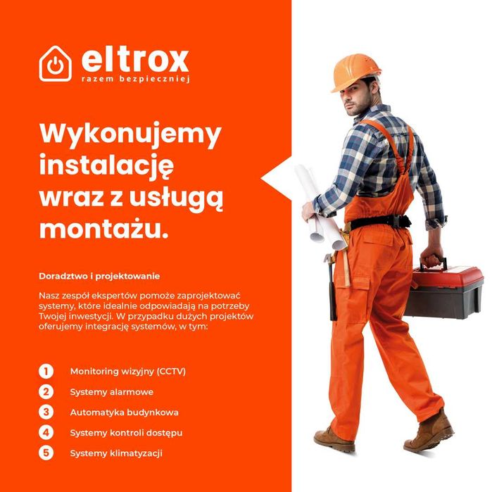 Montaż monitoringu, alarmu, domofonu, wideodomofonu, napędu do bramy