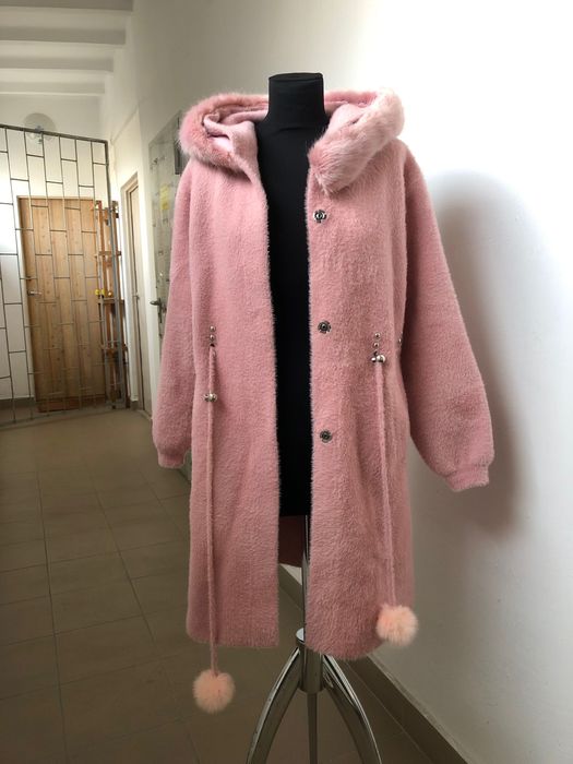Płaszcz alpaka różowy