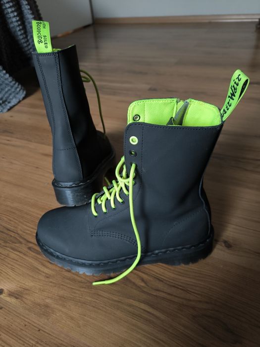 Dr. Martens Men's 1490 Alt Combat Boot Neon EU 45 Black