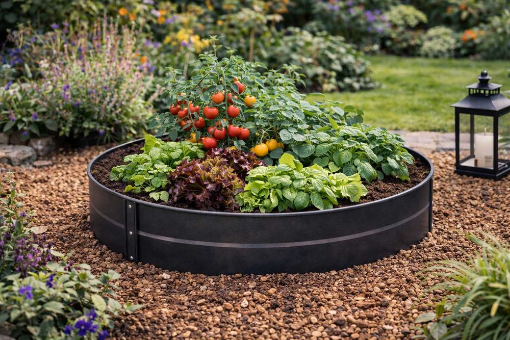 Grządka warzywna 120x120x30 cm okrągła antracyt