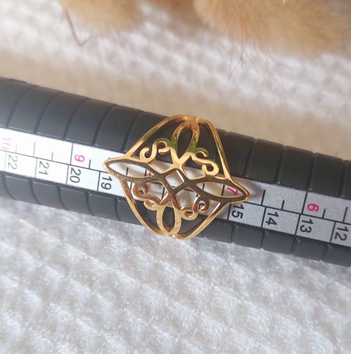 Anel aço inoxidável dourado