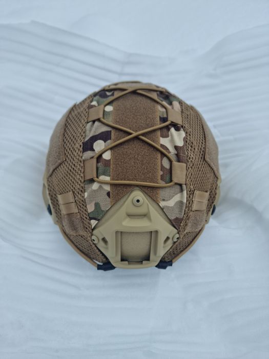 Шолом тактичний MICH 2000 з захистом вух каска  койот кавер мультикам