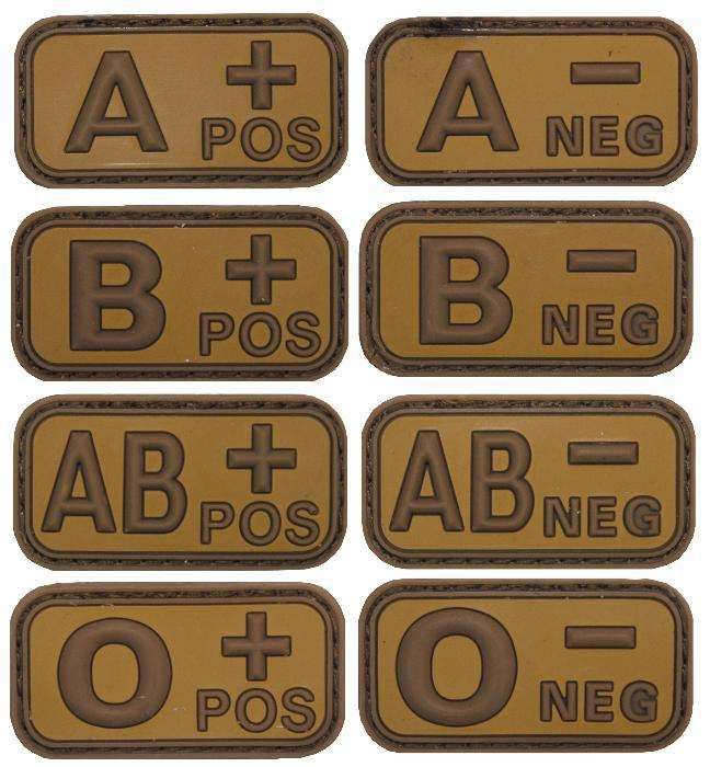 Patch Borracha em 3D c/ velcro Grupo Sanguineo