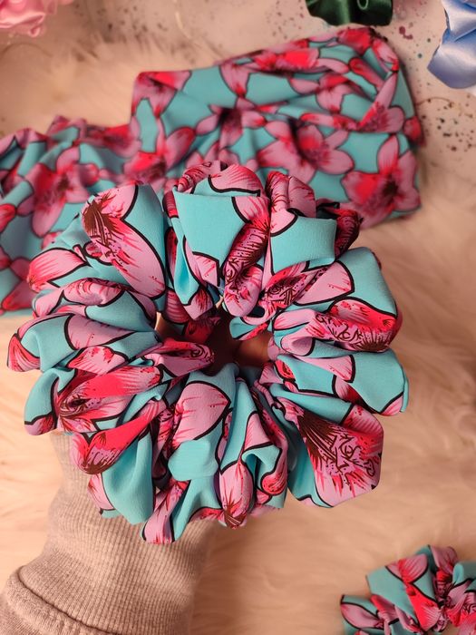 Scrunchie do włosów rozm XL Jedwab silk