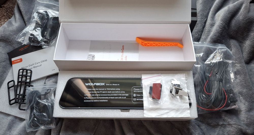 Wolfbox g900 камера заднього виду/ відеореєстратор у дзеркалі 4k