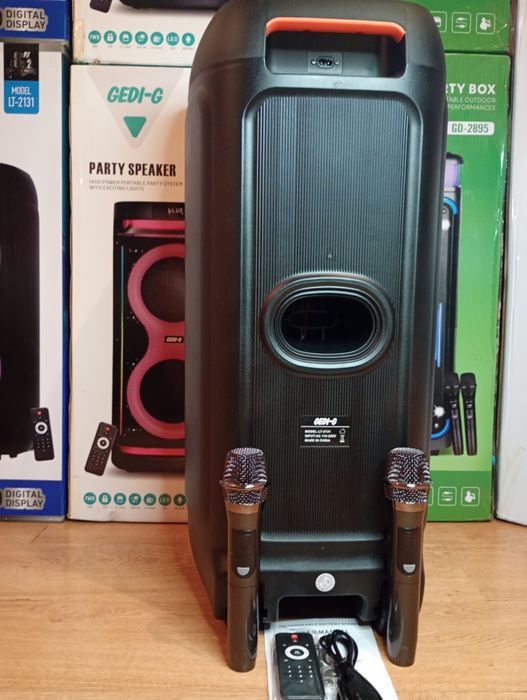 Блютуз караоке акустика Temeisheng-21(SD,USB, FM) ПультДУ, 2микрофона.