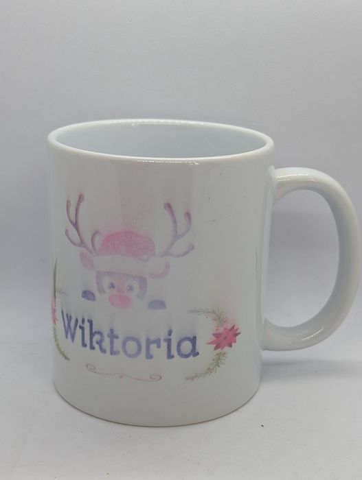 Kubek z motywem Wiktoria świąteczny