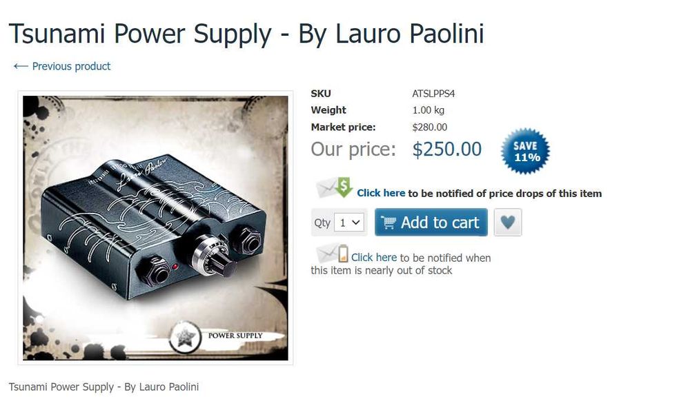 Tsunami Power Supply - By Lauro Paolini (блок питания для тату) италия