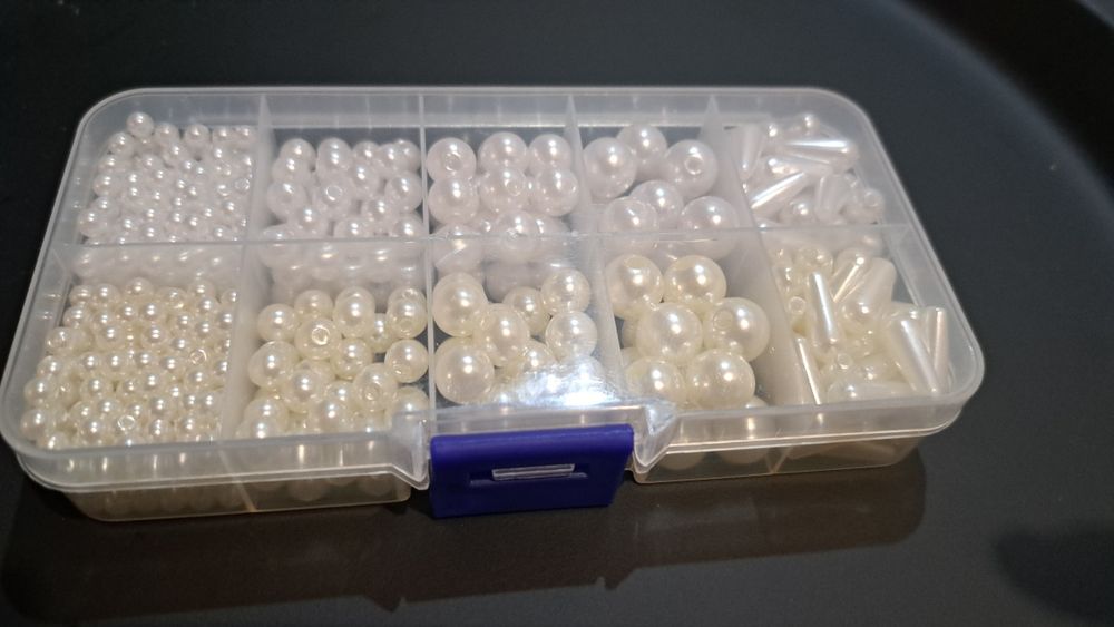 Perełki zestaw do robienia biżuterii białe i kremowe 4,6,8,10 mm