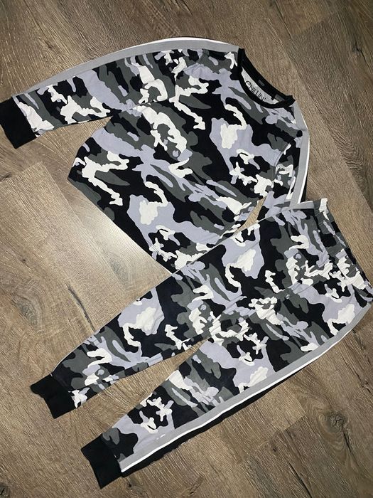 Бавовняна піжама хакі хлопчику 7-8р.комплект кофта-штани