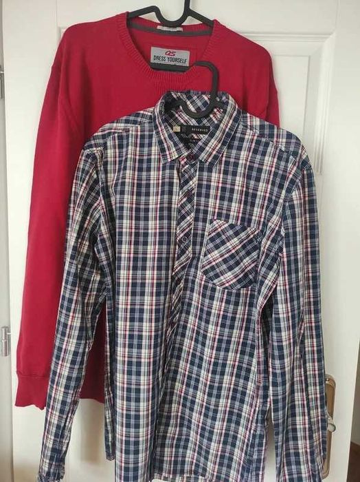 Czerwony bawełniany sweterek męski - L/XL - j. H&M, Zara, Reserved