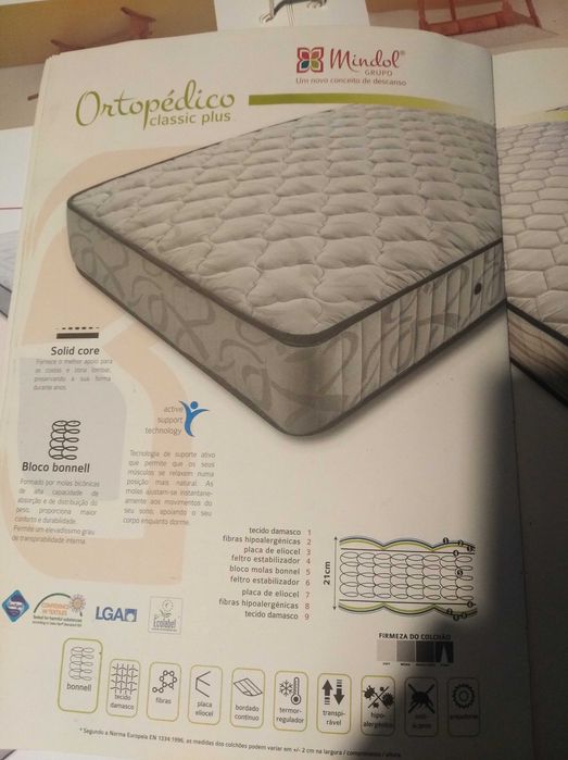 Colchão Casal 183 x 133 Ortopédico, NOVO