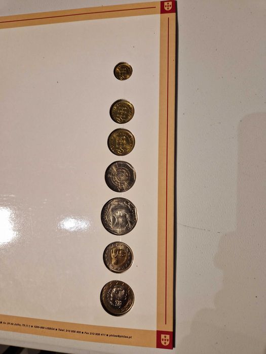 Conjunto de moedas de escudo