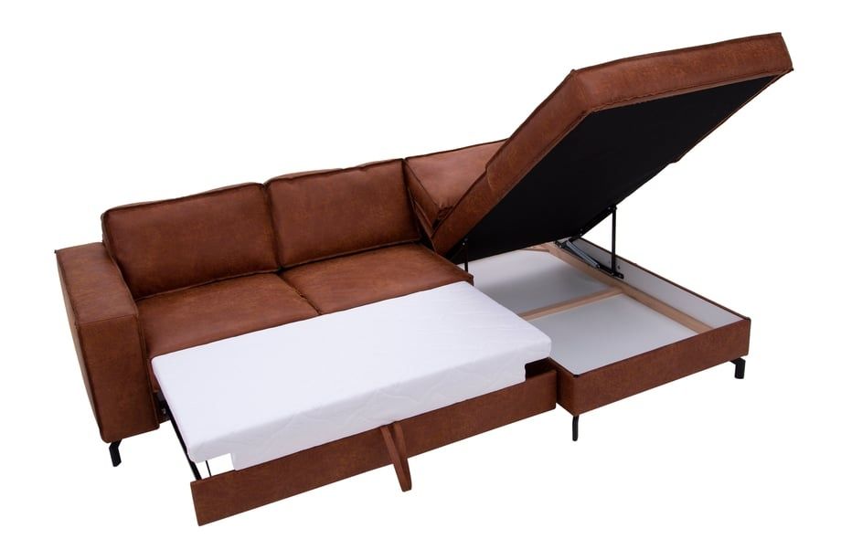 CEJLON Narożnik brązowy industrial loft boho