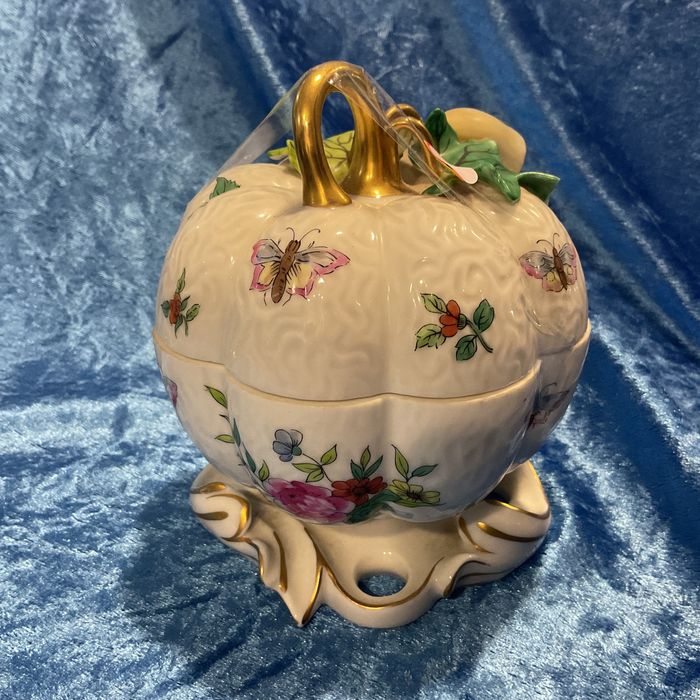 Caixa romã vintage vista alegre pintura manual 13 cm