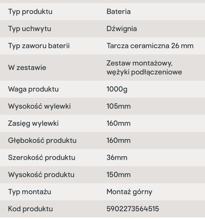 Valvex bateria umywalkowa