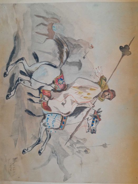 Wojciech Kossak akwarela