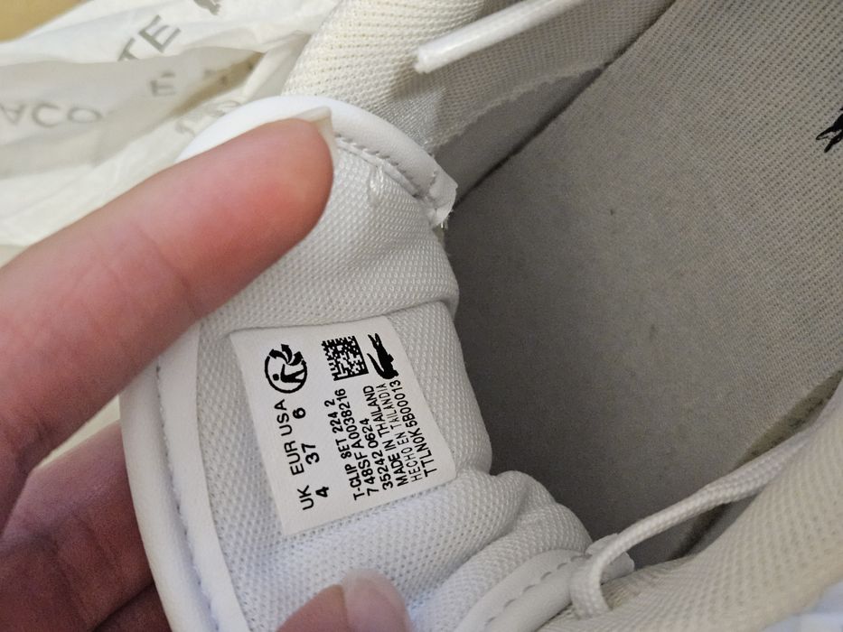 Кеди Lacoste білі шкіра 37 T-Clip SET 224 2 SFA