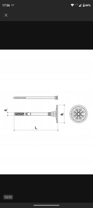 Kołki do styropianu 22 cm łączniki izolacjiI 100szt