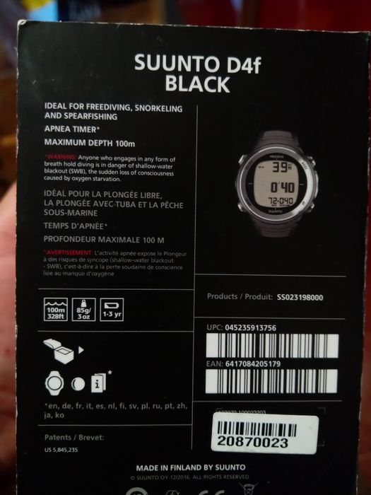 Computador de mergulho Suunto D4F
