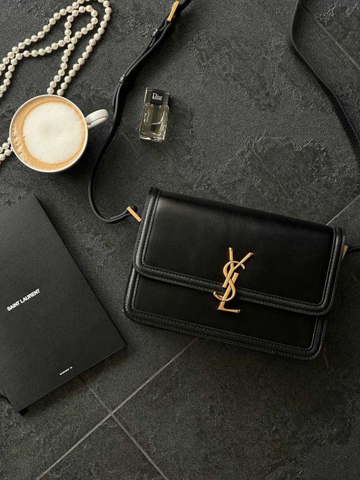 Saint Laurent Large Solferino Black Gold/Велика чорна сумка Сен-Лоран