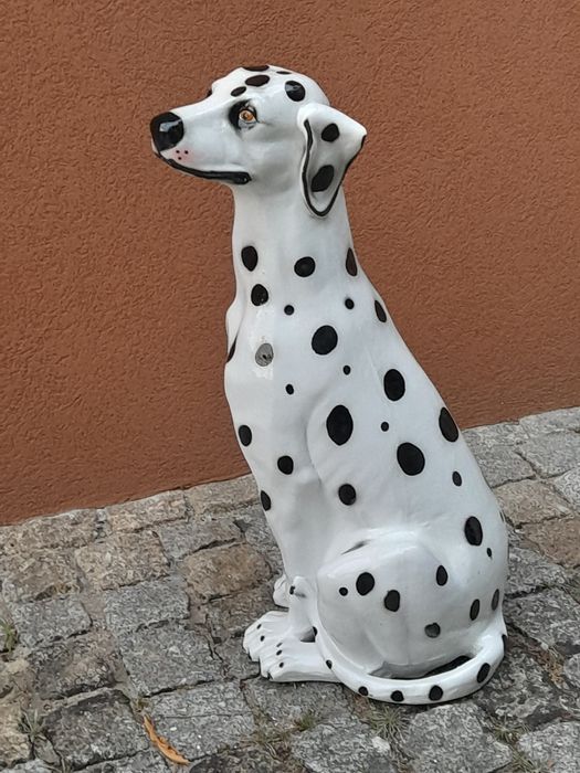 CÃO de Loiça Dálmata Grande 80 cm - cerâmica feito em PORTUGAL novo