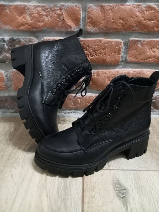 Skórzane botki lekko ocieplane SIMEN 36 j.nowe