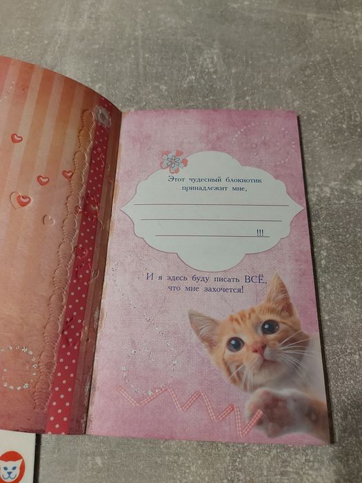 Котики набір котик  блокнот гребінець расческа