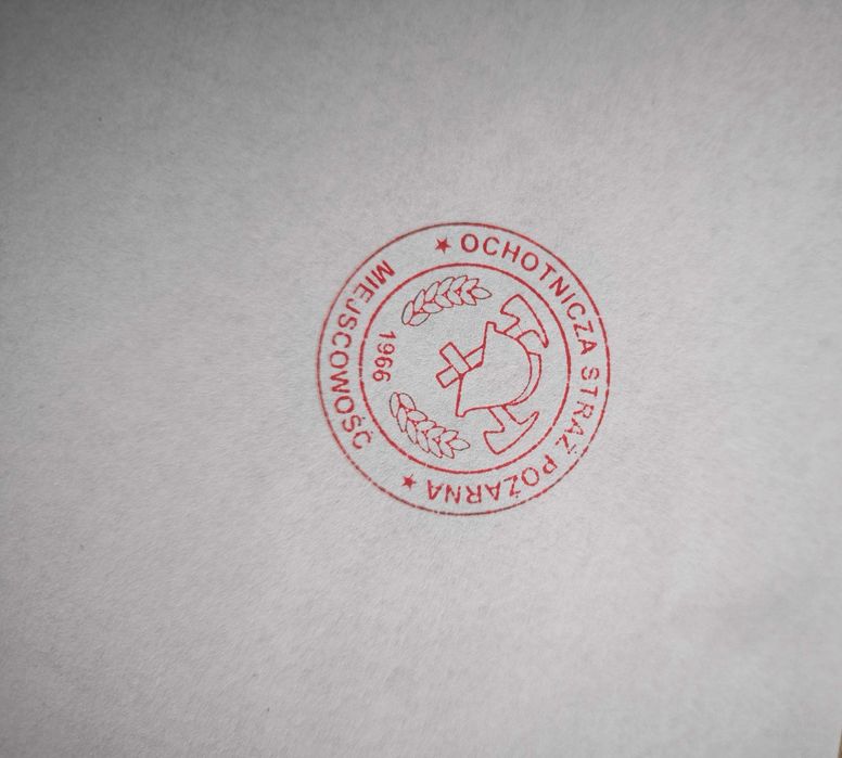 Profesjonalna Pieczęć Okrągła OSP fi 40 mm w Grawerowanym Pudełku