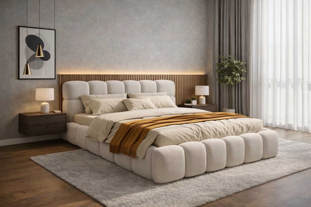 10 LAT GWARANCJI Łóżko tapicerowane ze stelażem metalowym - PRODUCENT